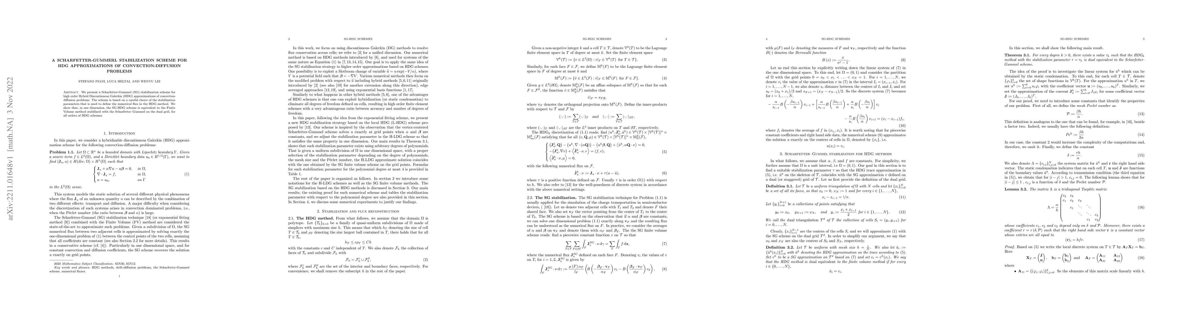 Thumbnail for A Scharfetter-Gummerl stabilization scheme for HDG approximations of
  convection-diffusion problems