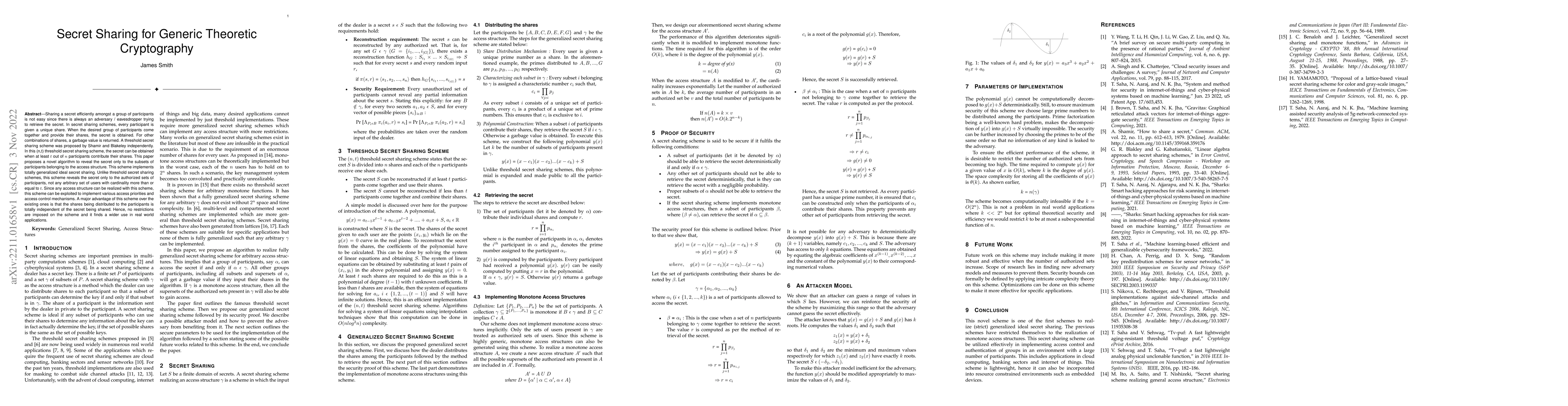 Thumbnail for Secret Sharing for Generic Theoretic Cryptography