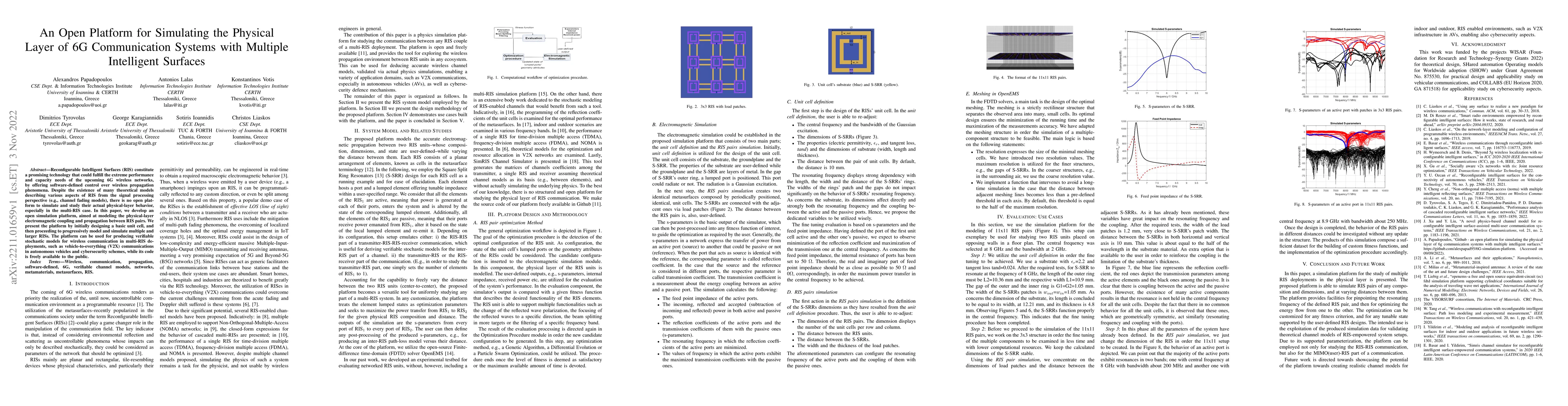 Thumbnail for An Open Platform for Simulating the Physical Layer of 6G Communication
  Systems with Multiple Intelligent Surfaces