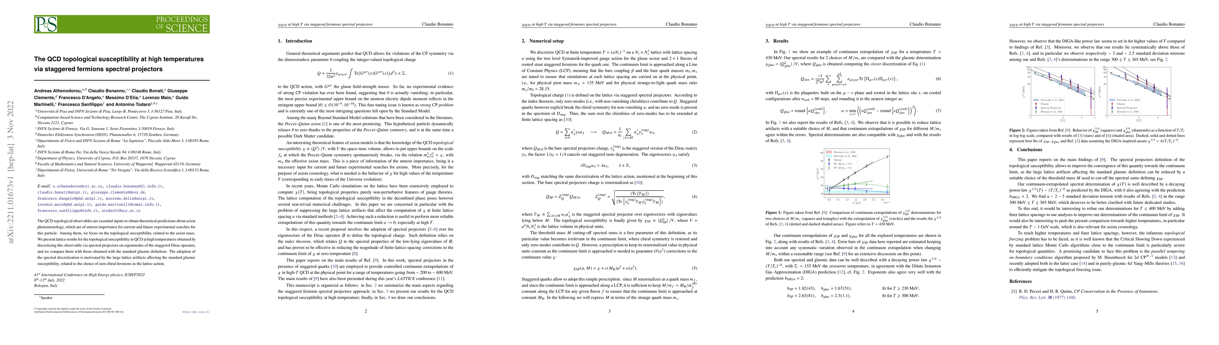 Thumbnail for The QCD topological susceptibility at high temperatures via staggered
  fermions spectral projectors