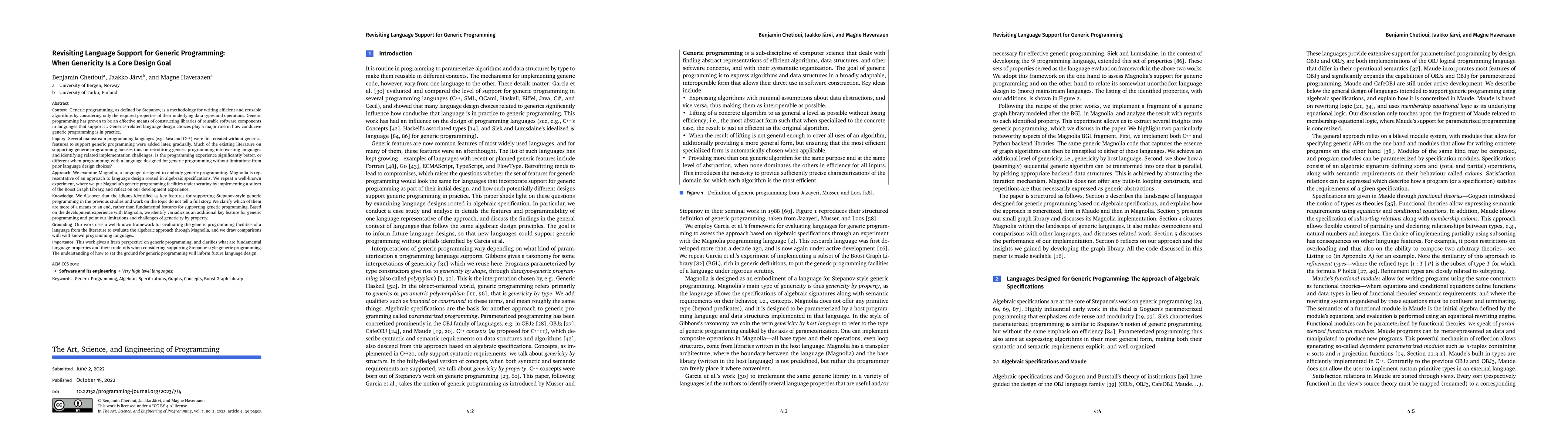 Thumbnail for Revisiting Language Support for Generic Programming: When Genericity Is
  a Core Design Goal