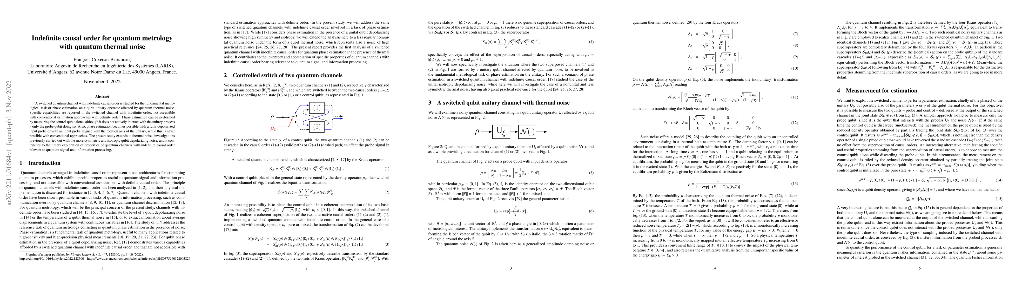 Thumbnail for Indefinite causal order for quantum metrology with quantum thermal noise