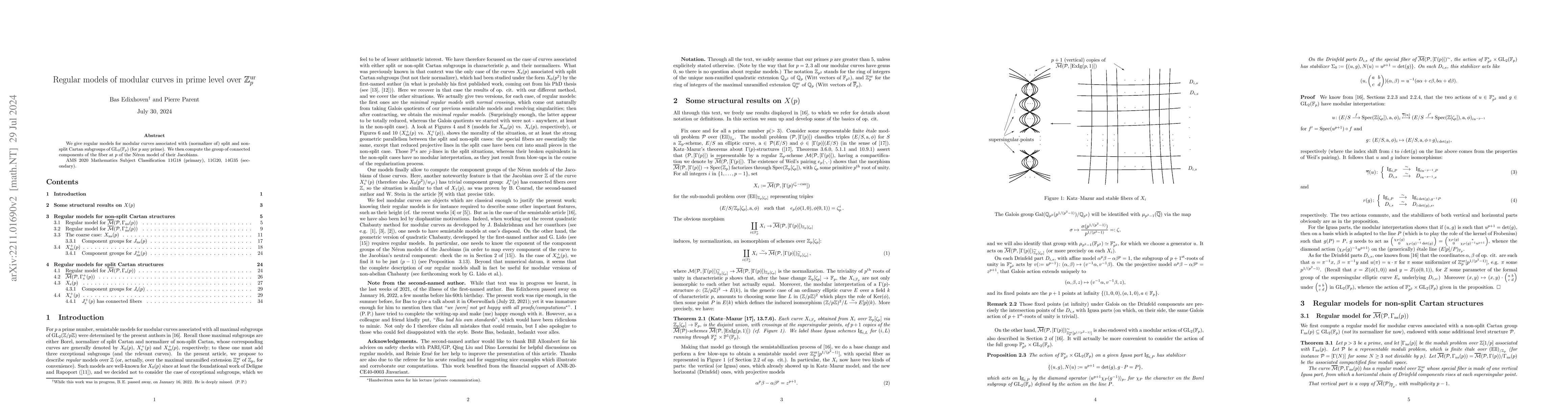 Thumbnail for Regular models of modular curves in prime level over ${\mathbb
  Z}_p^{\mathrm{ur}}$