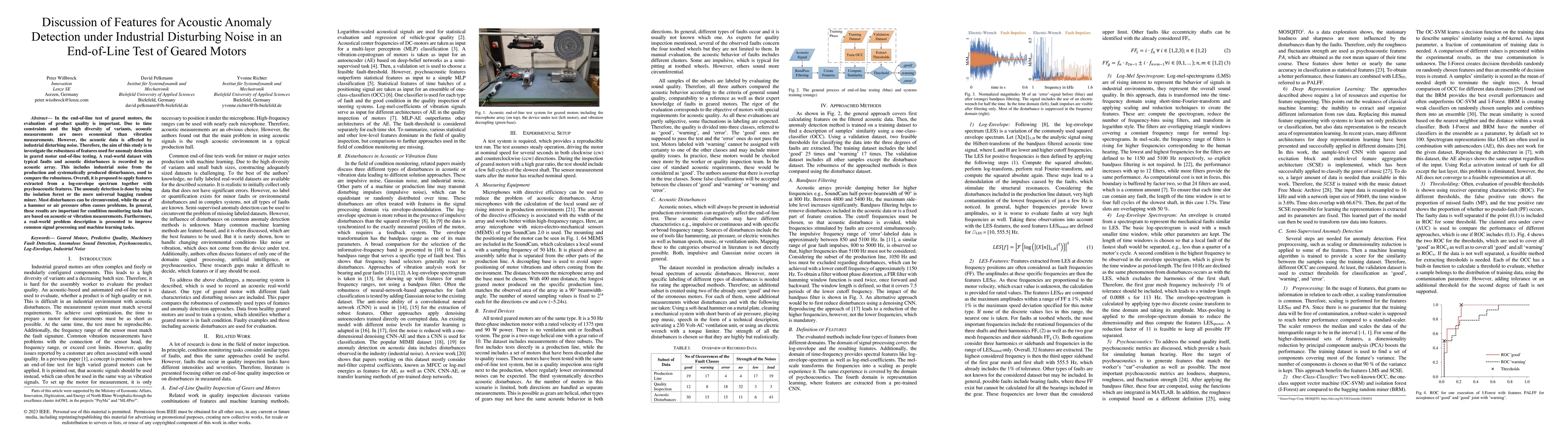 Thumbnail for Discussion of Features for Acoustic Anomaly Detection under Industrial
  Disturbing Noise in an End-of-Line Test of Geared Motors