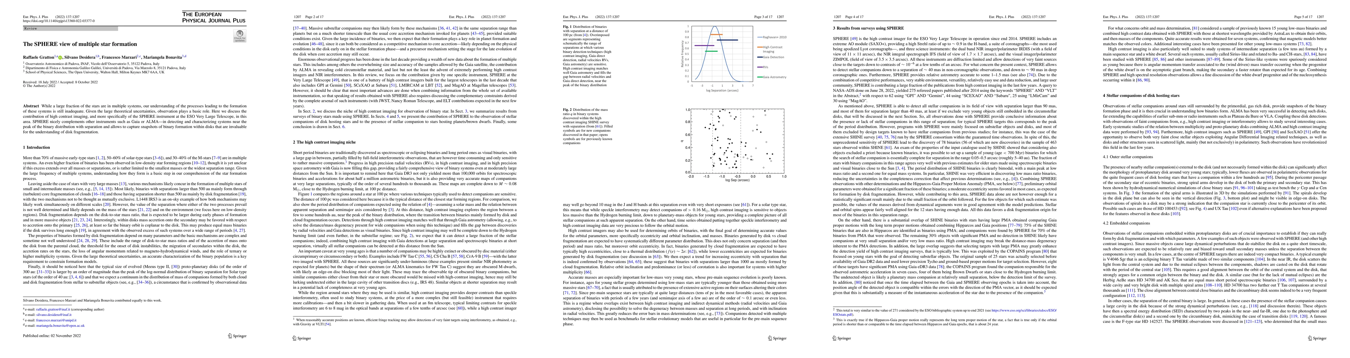 Thumbnail for The SPHERE view of multiple star formation
