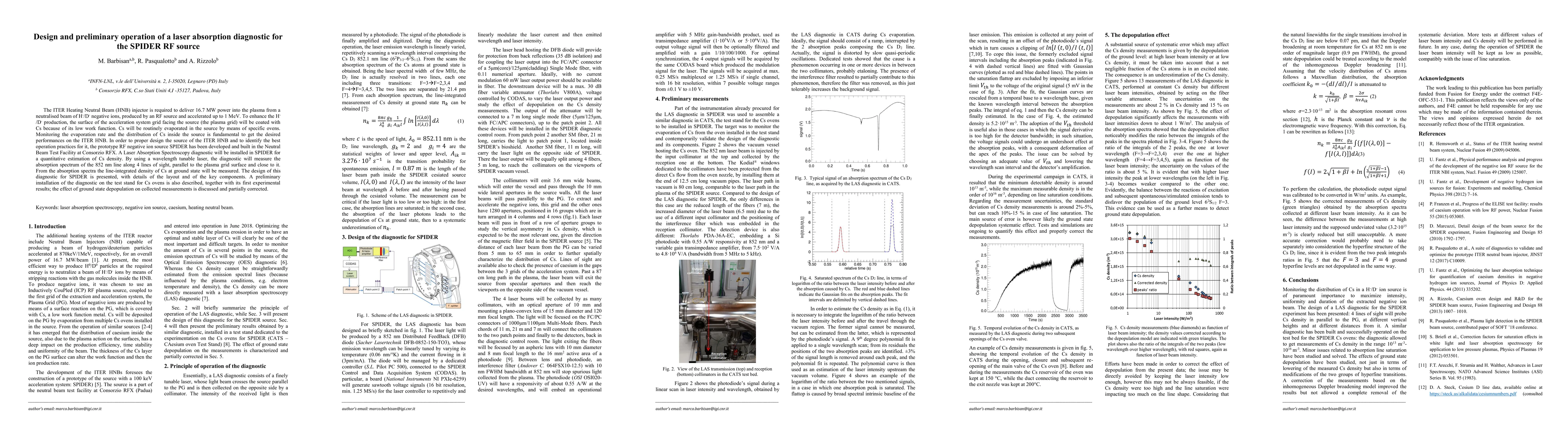 Thumbnail for Design and preliminary operation of a laser absorption diagnostic for
  the SPIDER RF source