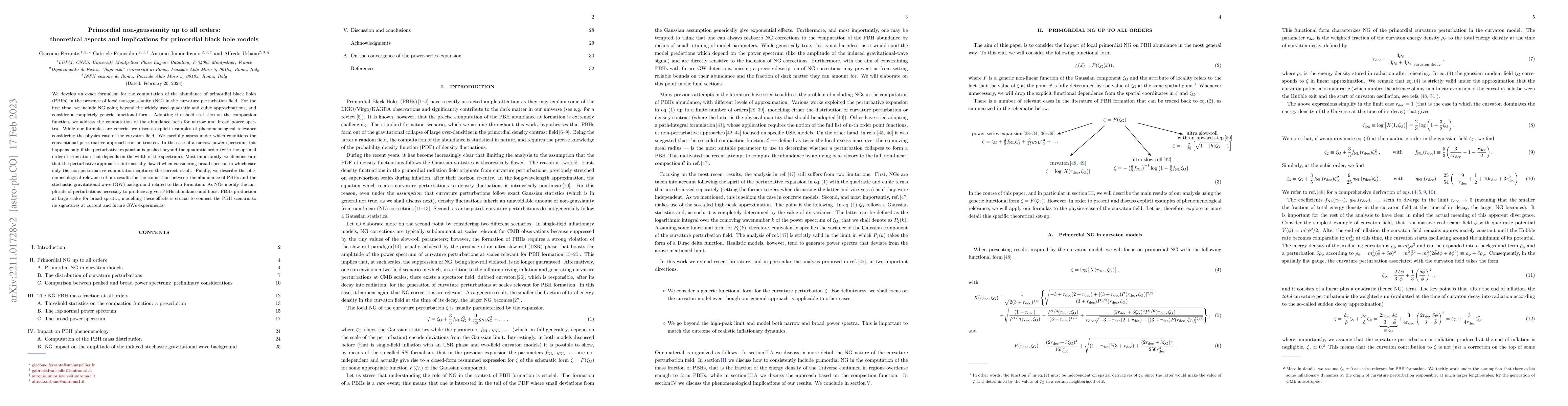 Thumbnail for Primordial non-gaussianity up to all orders: theoretical aspects and
  implications for primordial black hole models