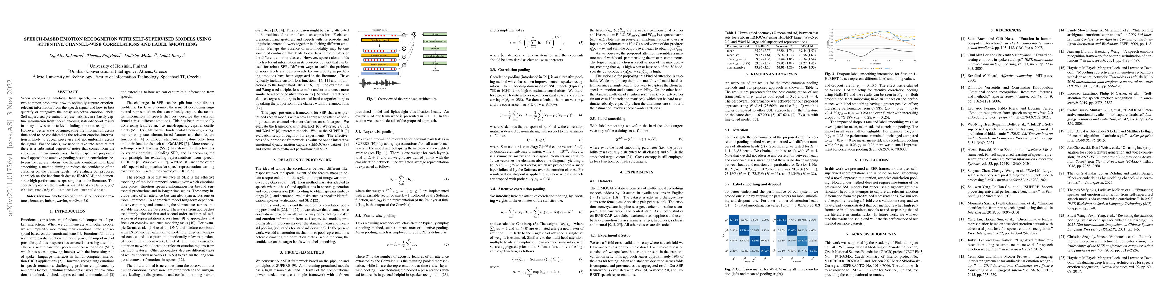 Thumbnail for Speech-based emotion recognition with self-supervised models using
  attentive channel-wise correlations and label smoothing
