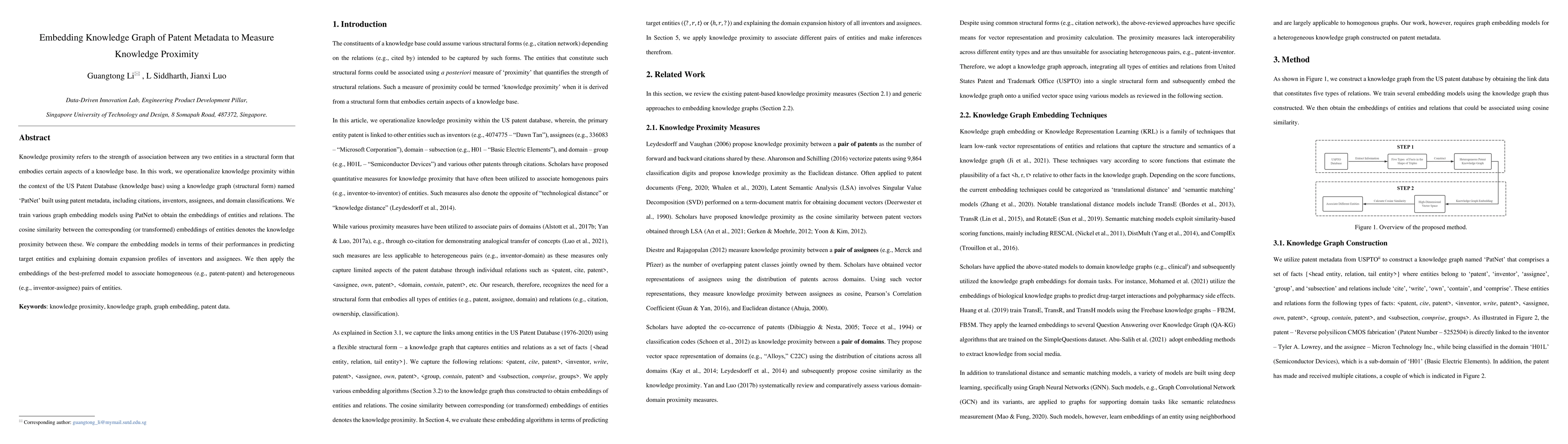 Thumbnail for Embedding Knowledge Graph of Patent Metadata to Measure Knowledge
  Proximity