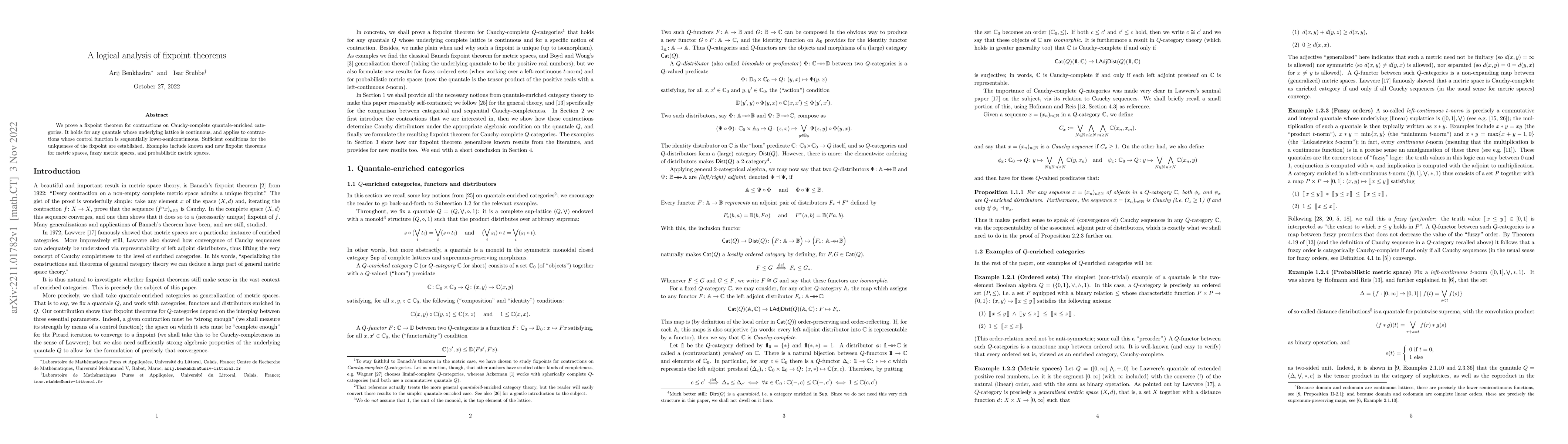 Thumbnail for A logical analysis of fixpoint theorems