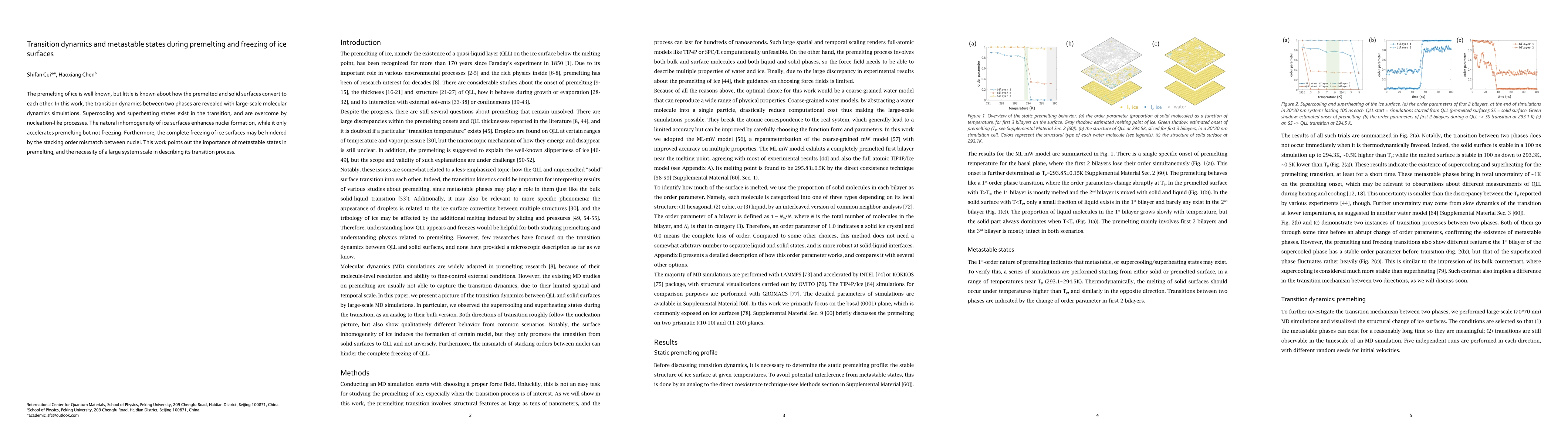 Thumbnail for Transition dynamics and metastable states during premelting and freezing
  of ice surfaces