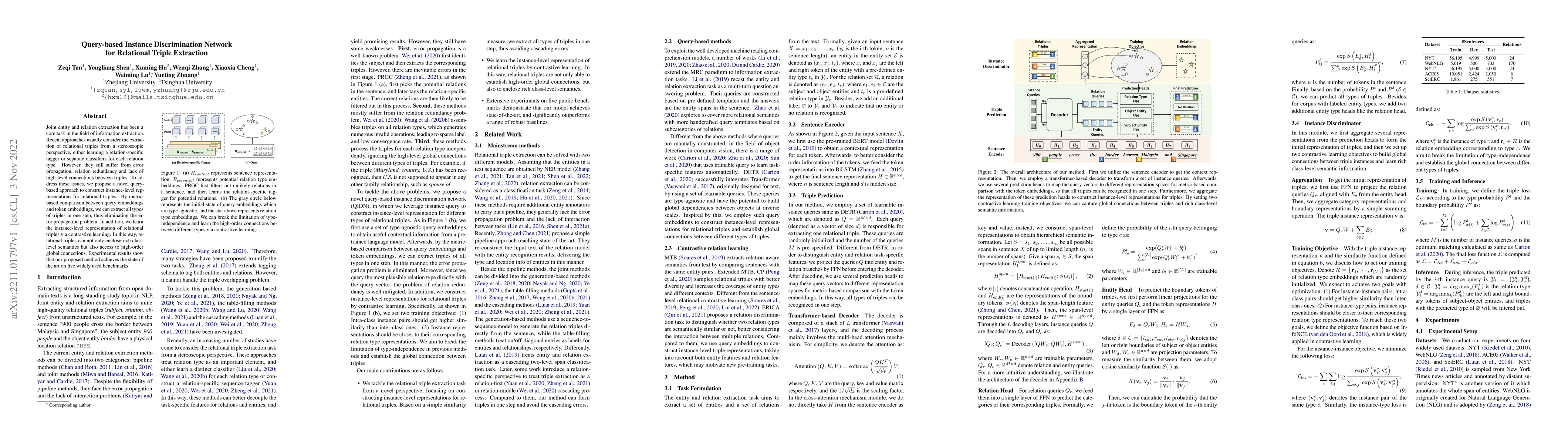 Thumbnail for Query-based Instance Discrimination Network for Relational Triple
  Extraction