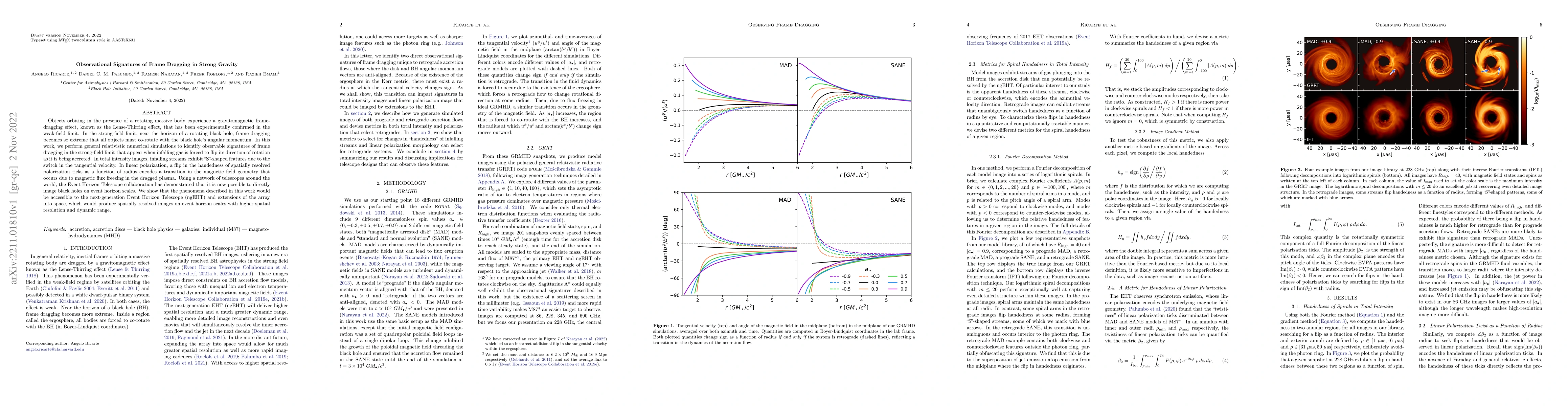 Thumbnail for Observational Signatures of Frame Dragging in Strong Gravity