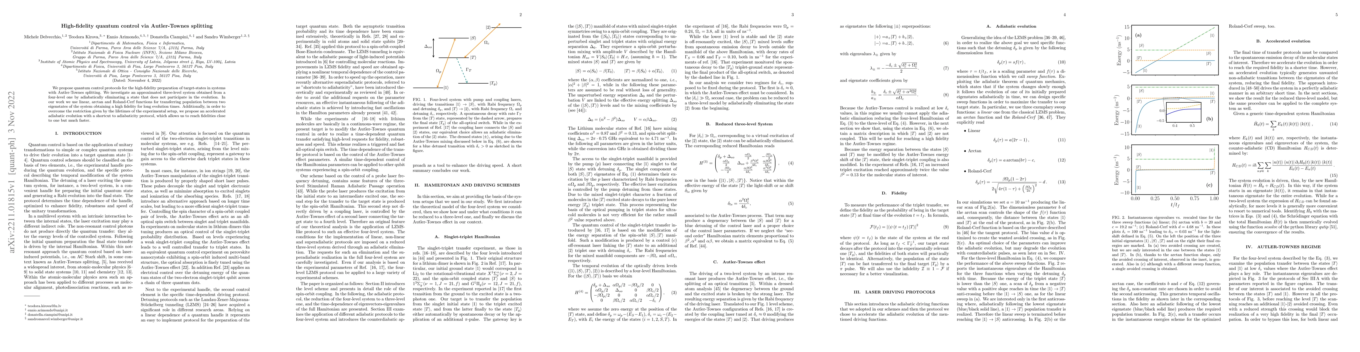 Thumbnail for High-fidelity quantum control via Autler-Townes splitting