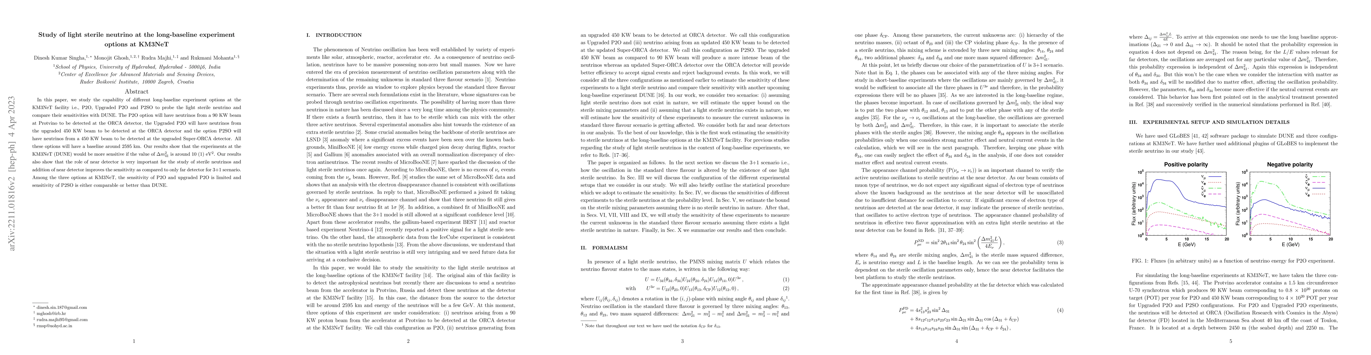 Thumbnail for Study of light sterile neutrino at the long-baseline experiment options
  at KM3NeT