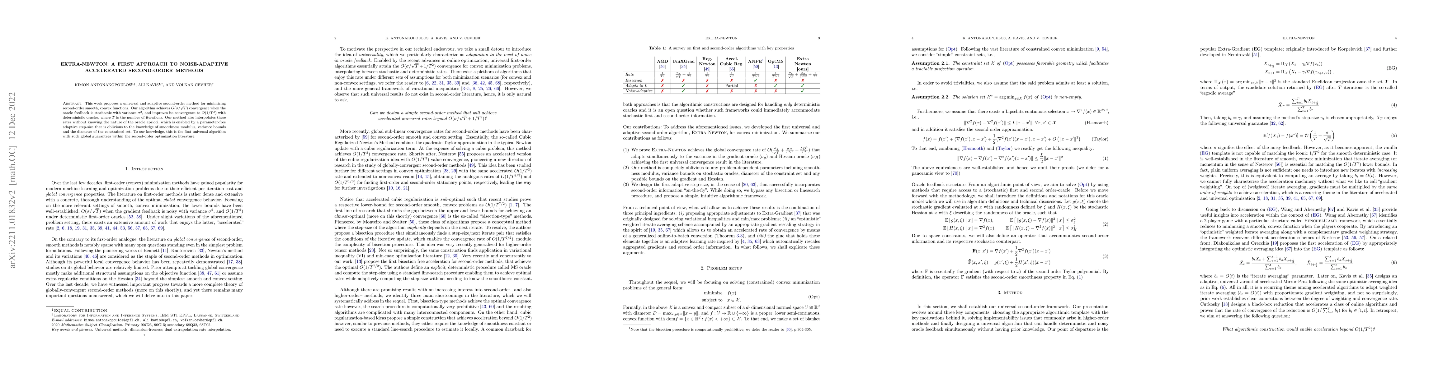 Thumbnail for Extra-Newton: A First Approach to Noise-Adaptive Accelerated
  Second-Order Methods