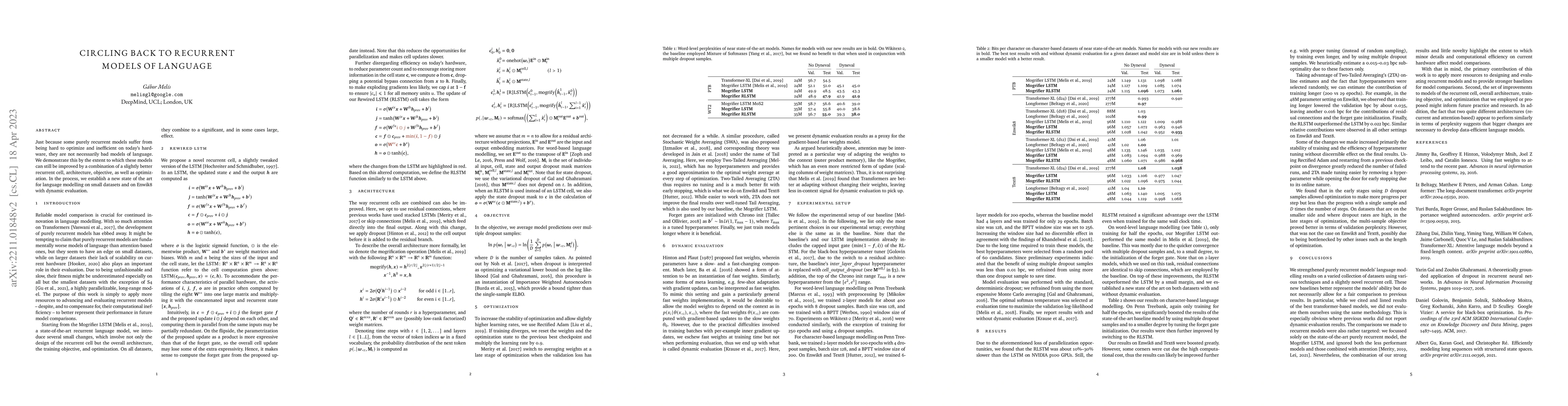 Thumbnail for Circling Back to Recurrent Models of Language