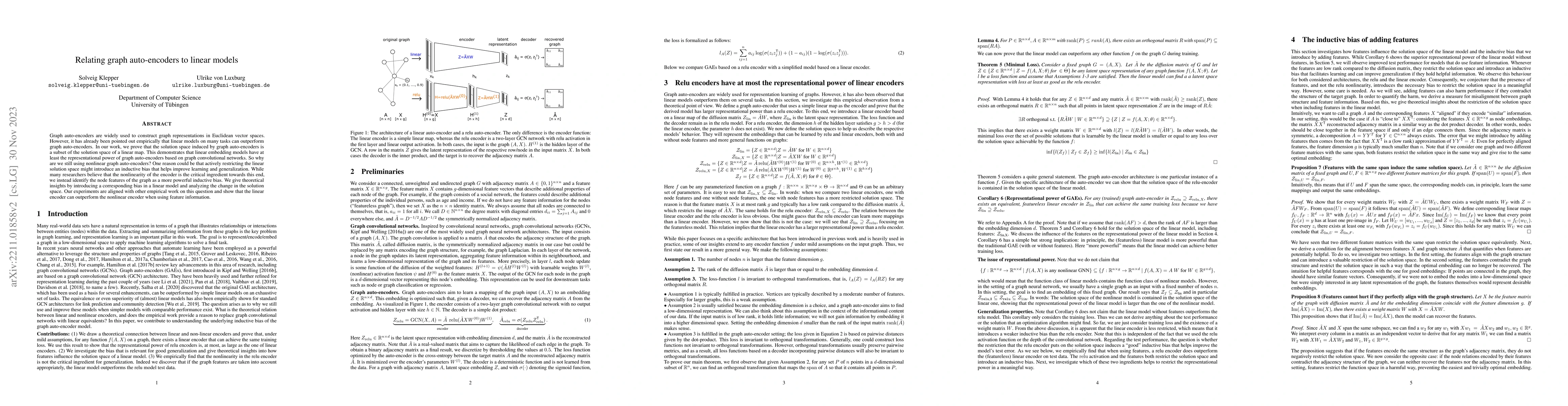 Thumbnail for Relating graph auto-encoders to linear models