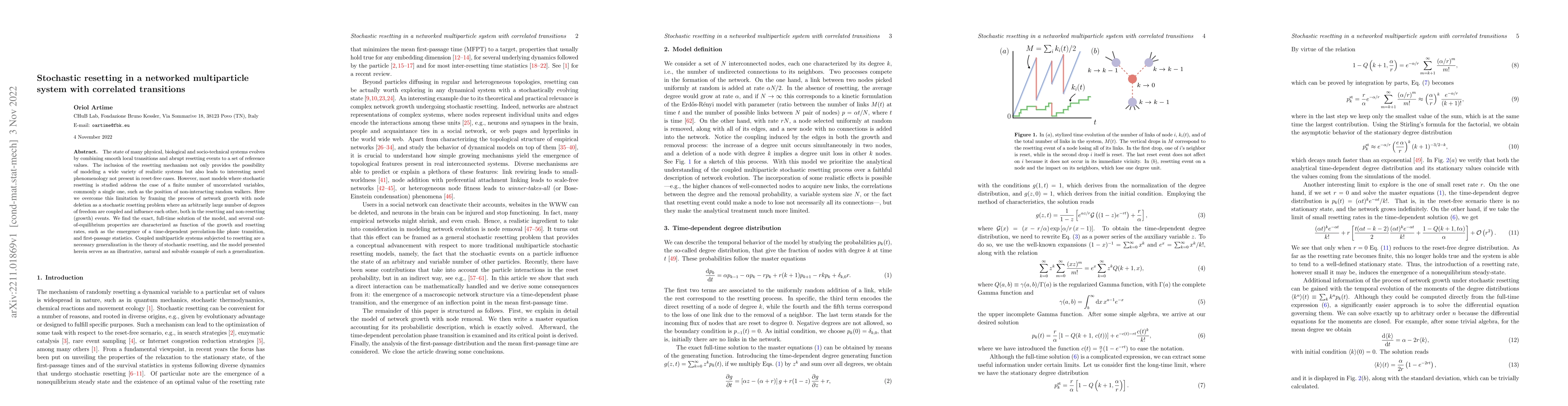 Thumbnail for Stochastic resetting in a networked multiparticle system with correlated
  transitions