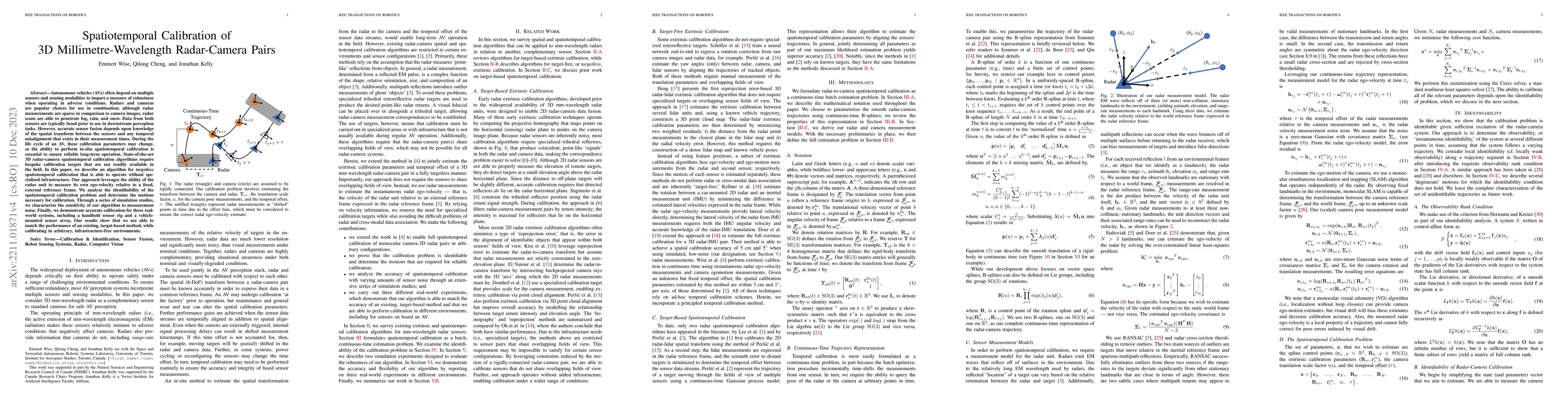 Thumbnail for Spatiotemporal Calibration of 3D Millimetre-Wavelength Radar-Camera
  Pairs