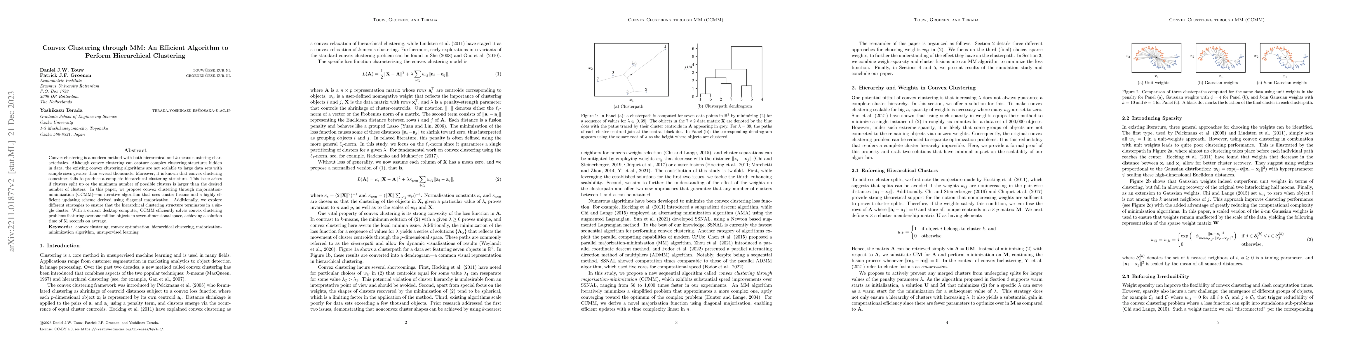 Thumbnail for Convex Clustering through MM: An Efficient Algorithm to Perform
  Hierarchical Clustering