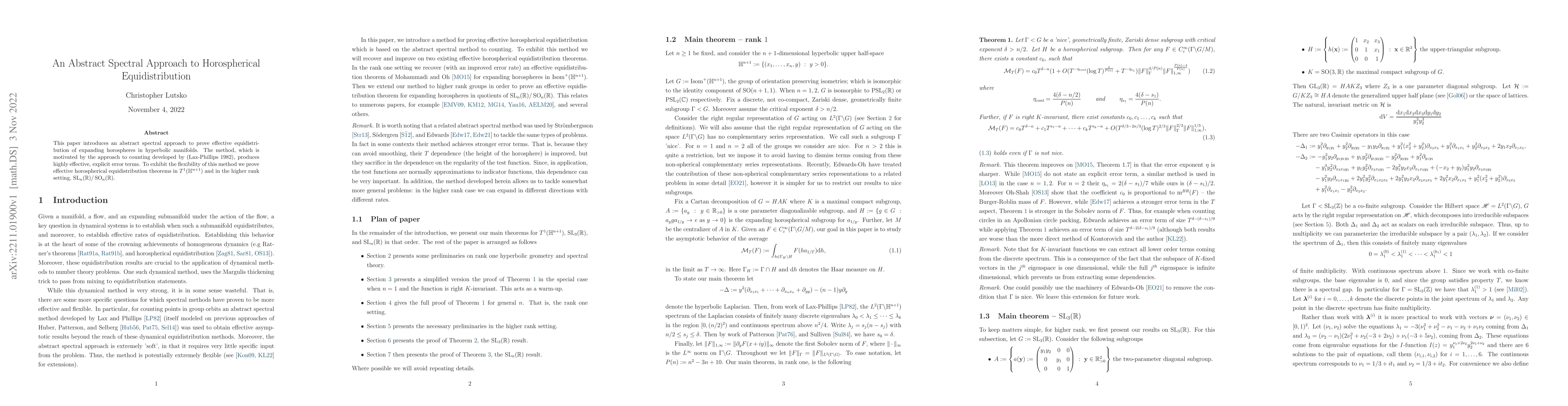 Thumbnail for An abstract spectral approach to horospherical equidistribution