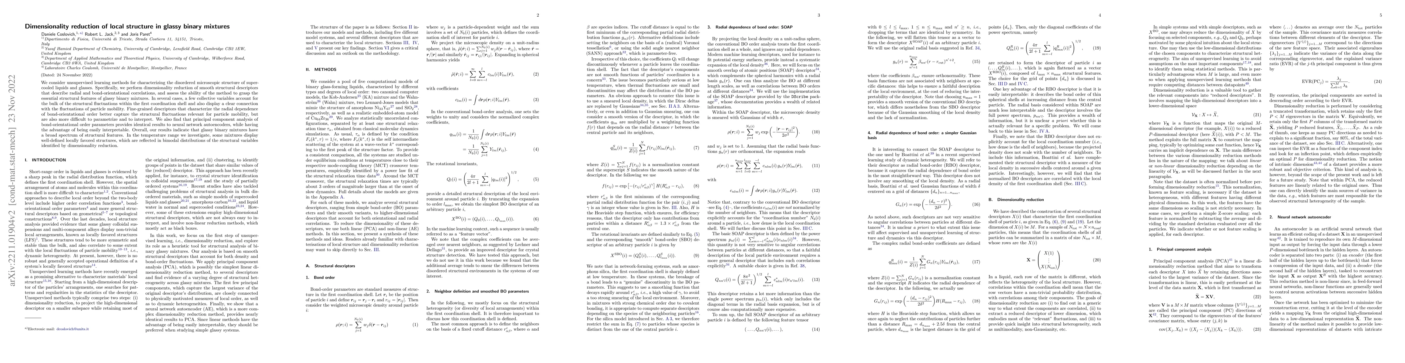 Thumbnail for Dimensionality reduction of local structure in glassy binary mixtures
