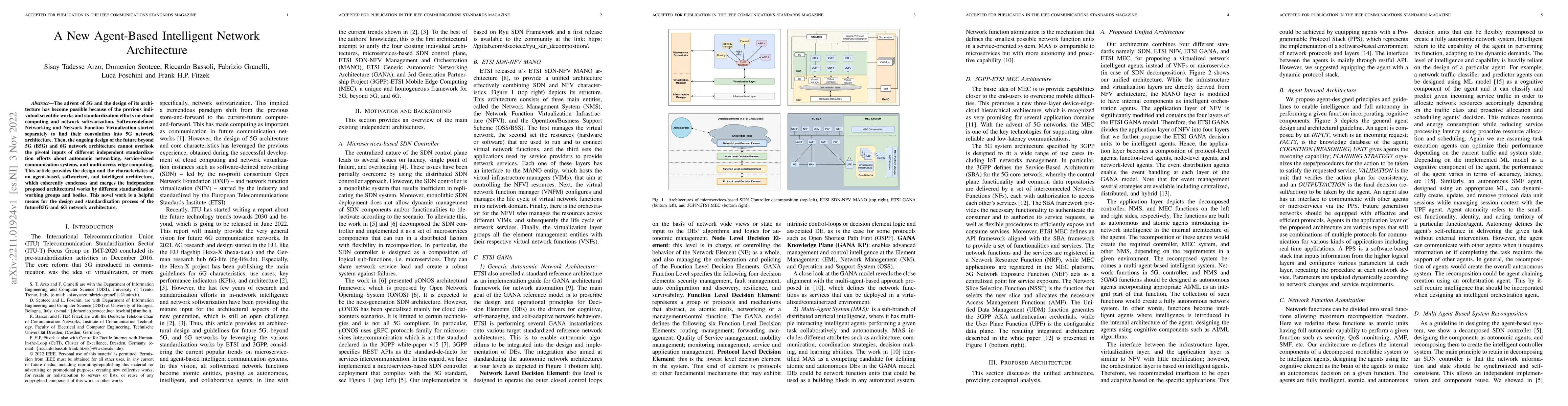 Thumbnail for A New Agent-Based Intelligent Network Architecture