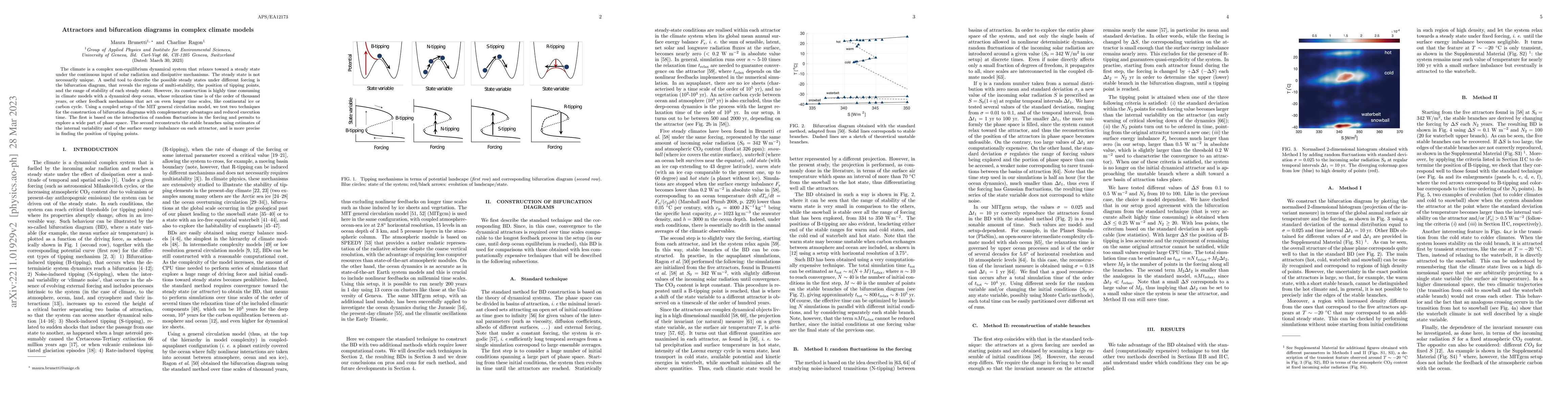 Thumbnail for Attractors and bifurcation diagrams in complex climate models