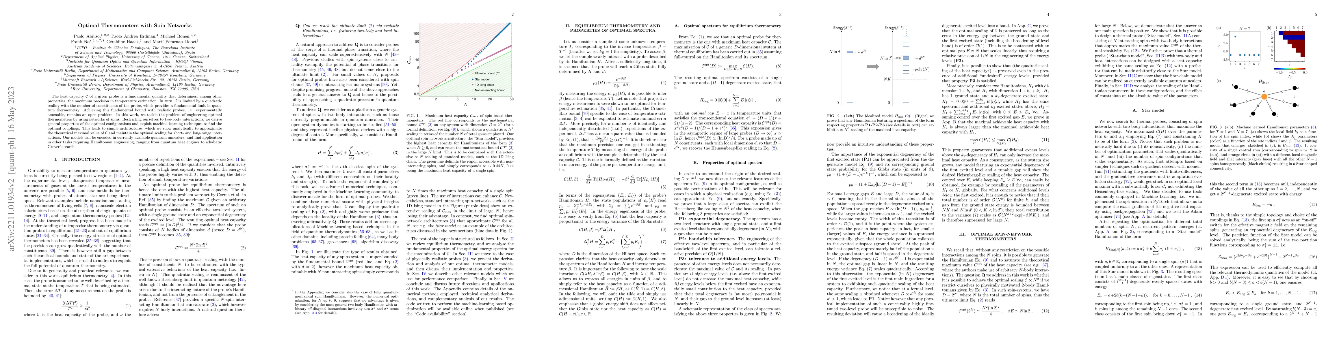 Thumbnail for Optimal Thermometers with Spin Networks