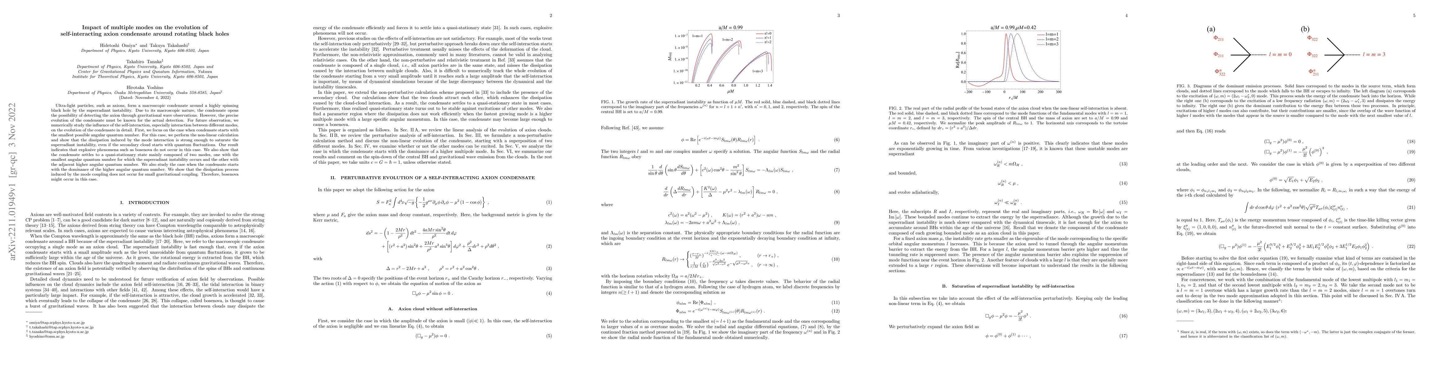 Thumbnail for Impact of multiple modes on the evolution of self-interacting axion
  condensate around rotating black holes