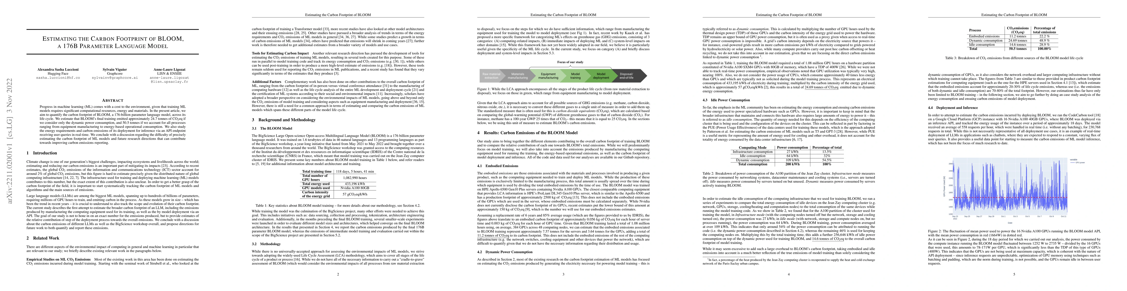 Thumbnail for Estimating the Carbon Footprint of BLOOM, a 176B Parameter Language
  Model