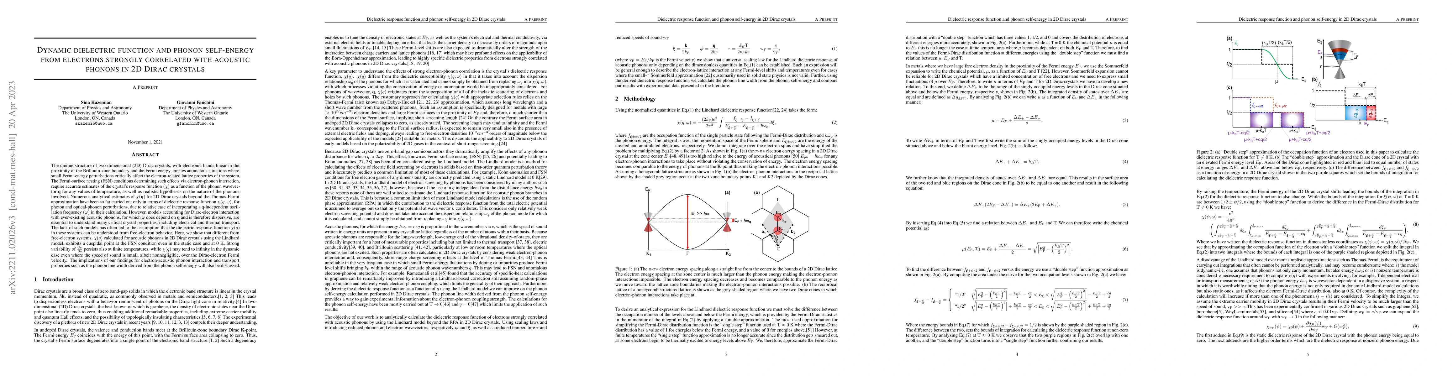 Thumbnail for Dynamic dielectric function and phonon self-energy from electrons
  strongly correlated with acoustic phonons in 2D Dirac crystals