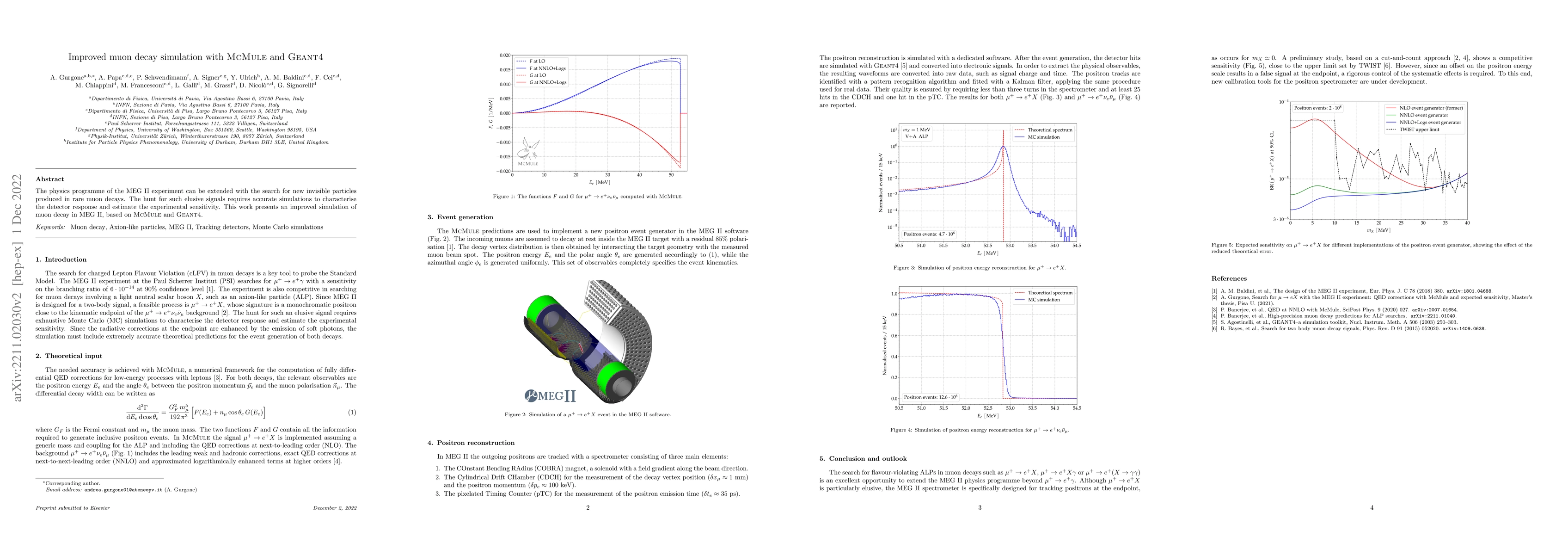 Thumbnail for Improved muon decay simulation with McMule and Geant4