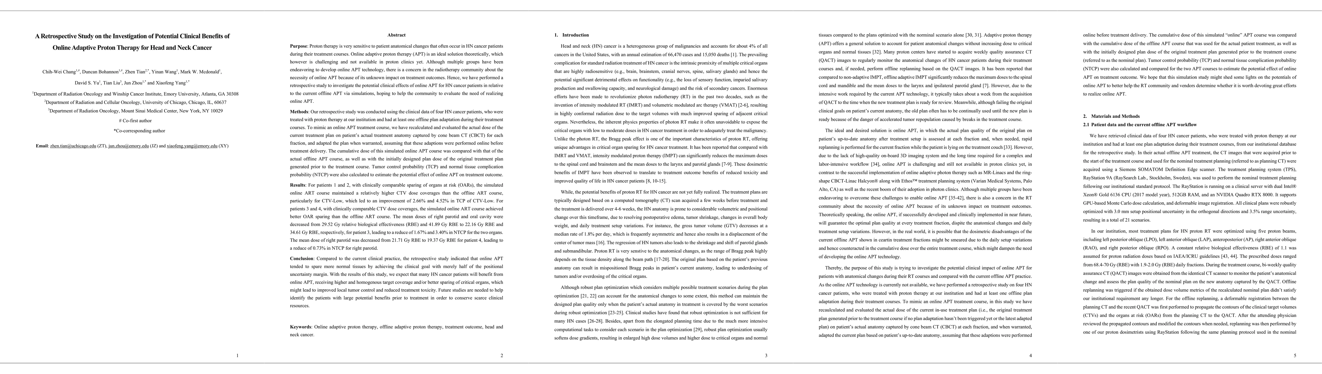 Thumbnail for A Retrospective Study on the Investigation of Potential Clinical
  Benefits of Online Adaptive Proton Therapy for Head and Neck Cancer