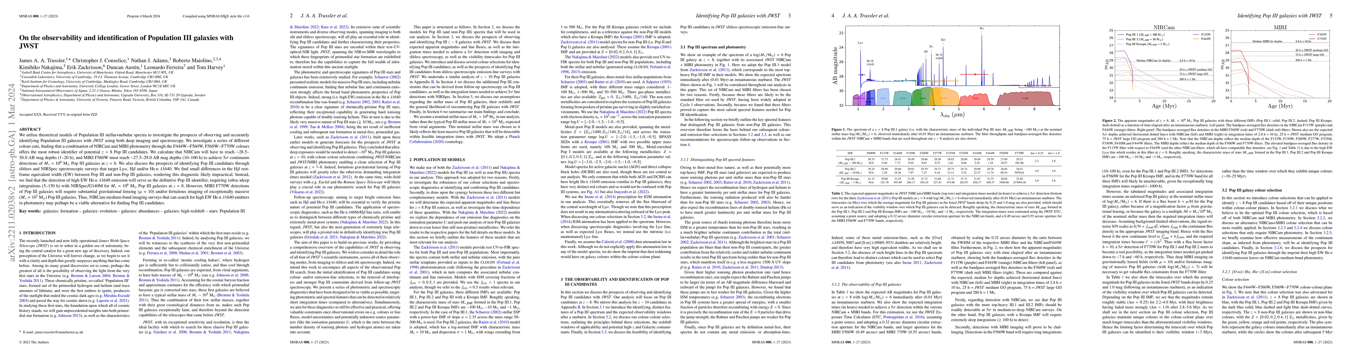 Thumbnail for On the observability and identification of Population III galaxies with
  JWST
