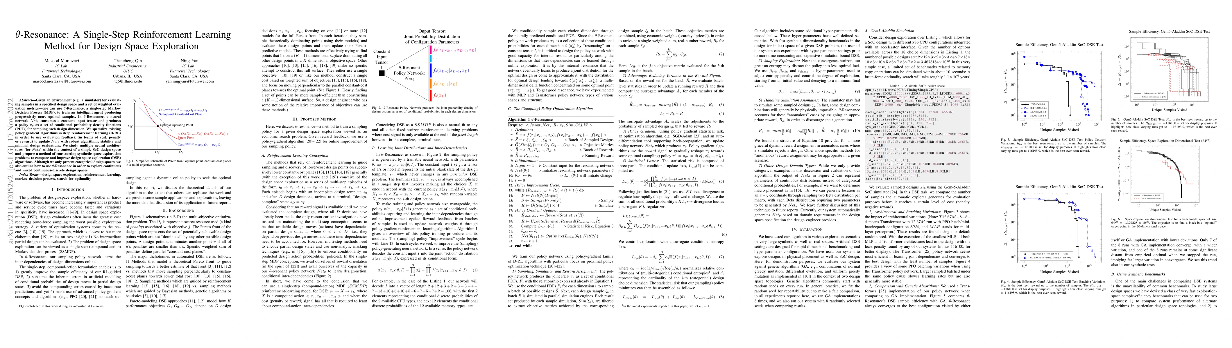 Thumbnail for Theta-Resonance: A Single-Step Reinforcement Learning Method for Design
  Space Exploration