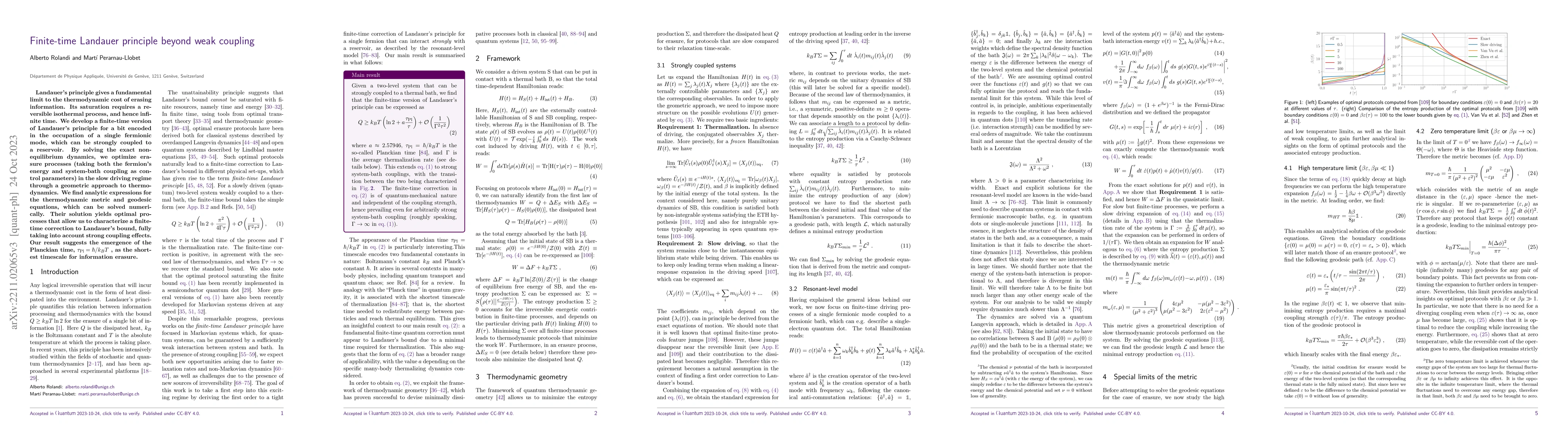 Thumbnail for Finite-time Landauer principle beyond weak coupling