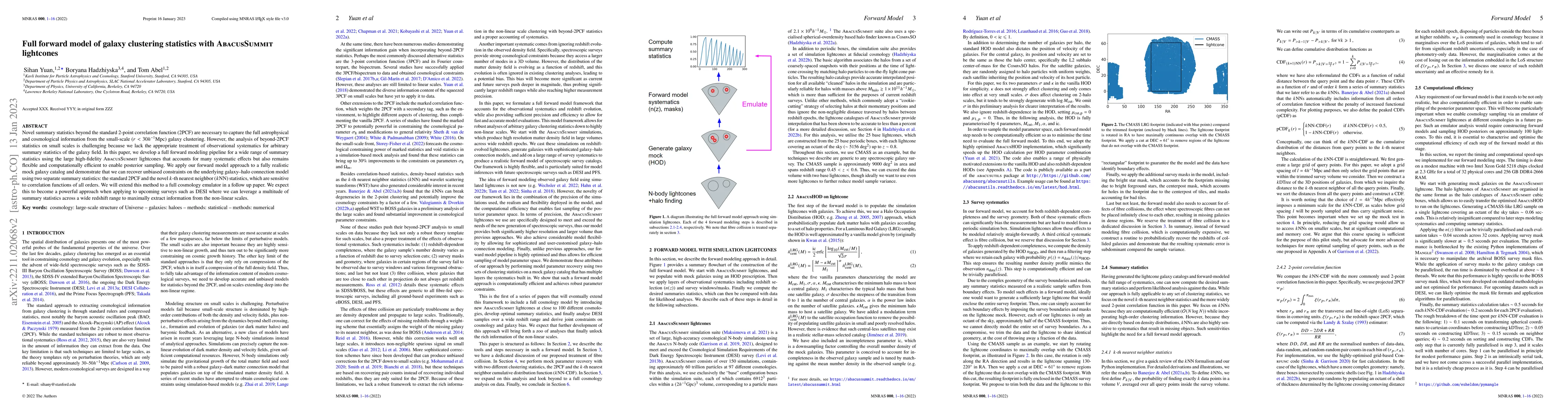 Thumbnail for Full forward model of galaxy clustering statistics with AbacusSummit
  lightcones