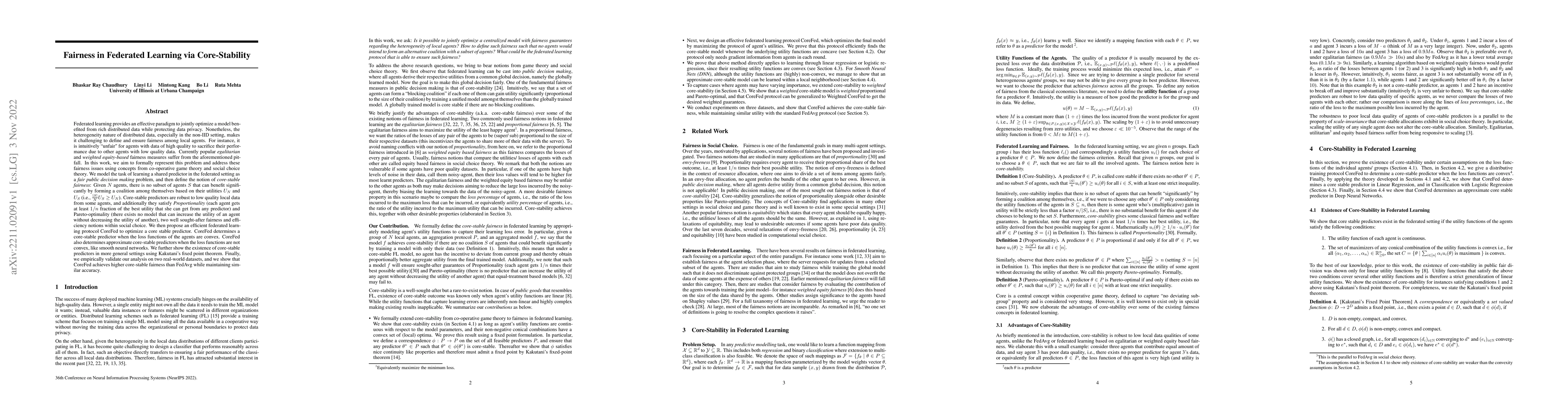 Thumbnail for Fairness in Federated Learning via Core-Stability