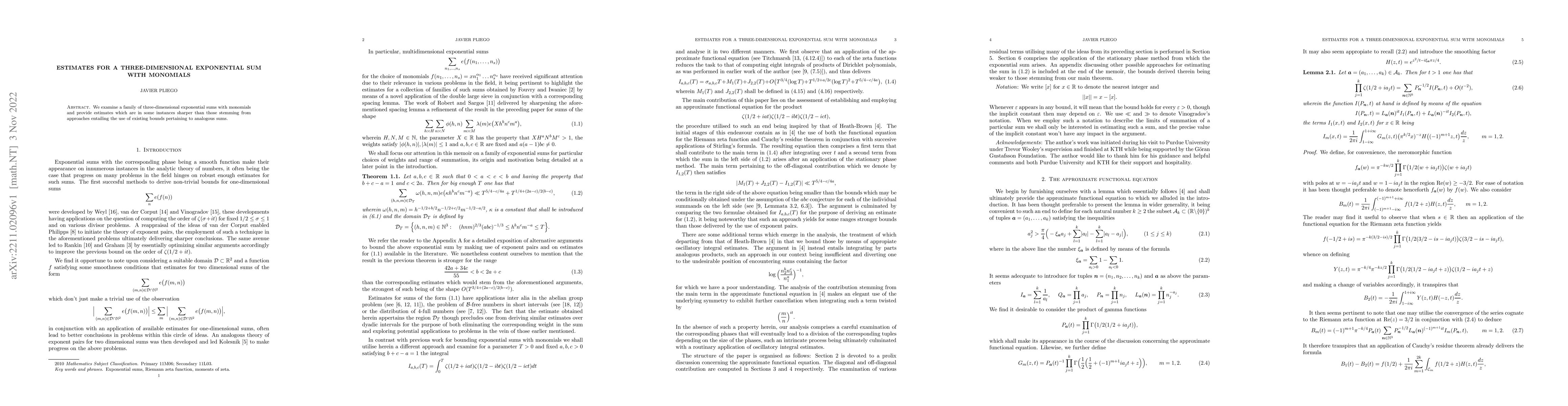 Thumbnail for Estimates for a three-dimensional exponential sum with monomials