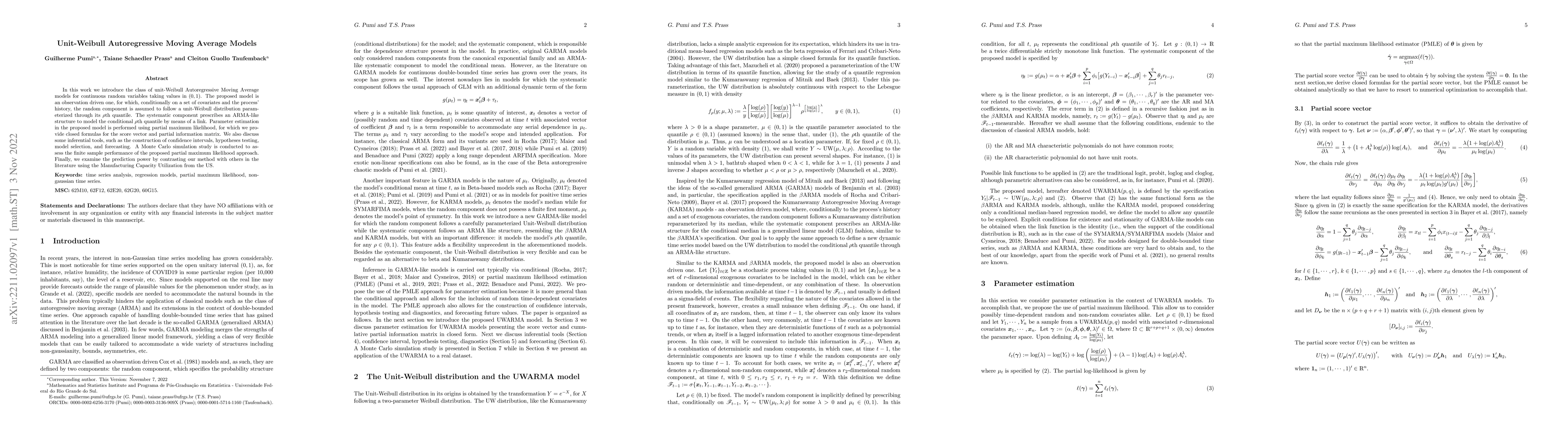 Thumbnail for Unit-Weibull Autoregressive Moving Average Models