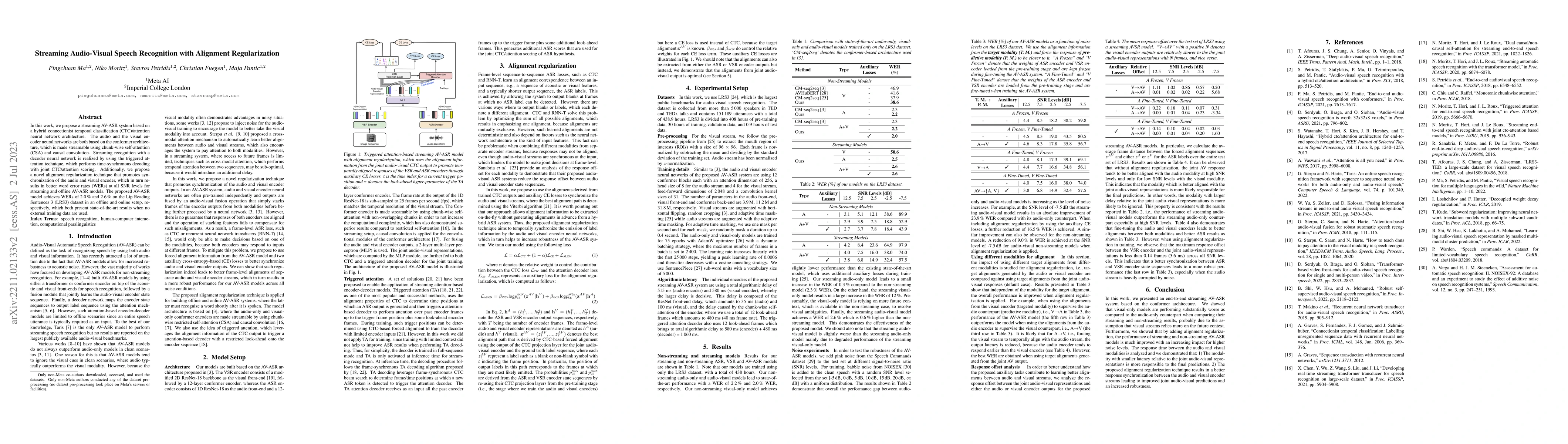Thumbnail for Streaming Audio-Visual Speech Recognition with Alignment Regularization