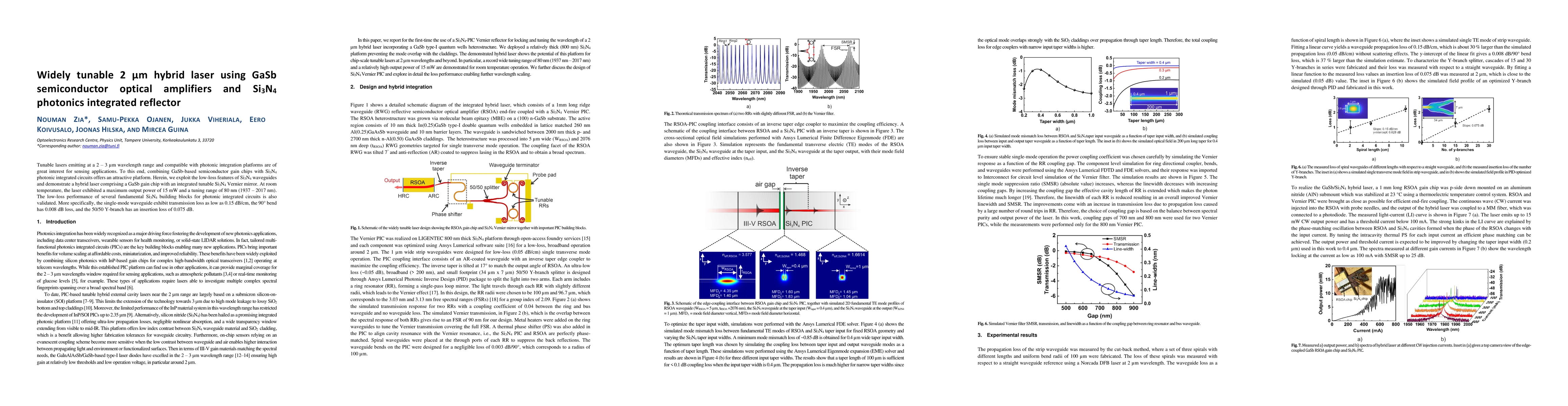 Thumbnail for Widely tunable 2 $\mu$m hybrid laser using GaSb semiconductor optical
  amplifiers and Si3N4 photonics integrated reflector