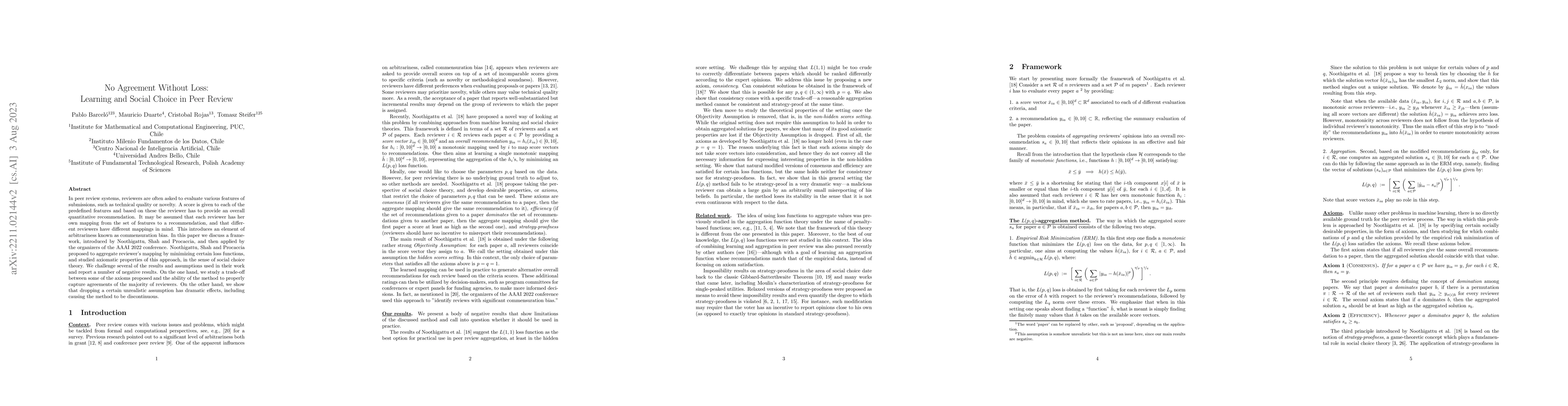 Thumbnail for No Agreement Without Loss: Learning and Social Choice in Peer Review