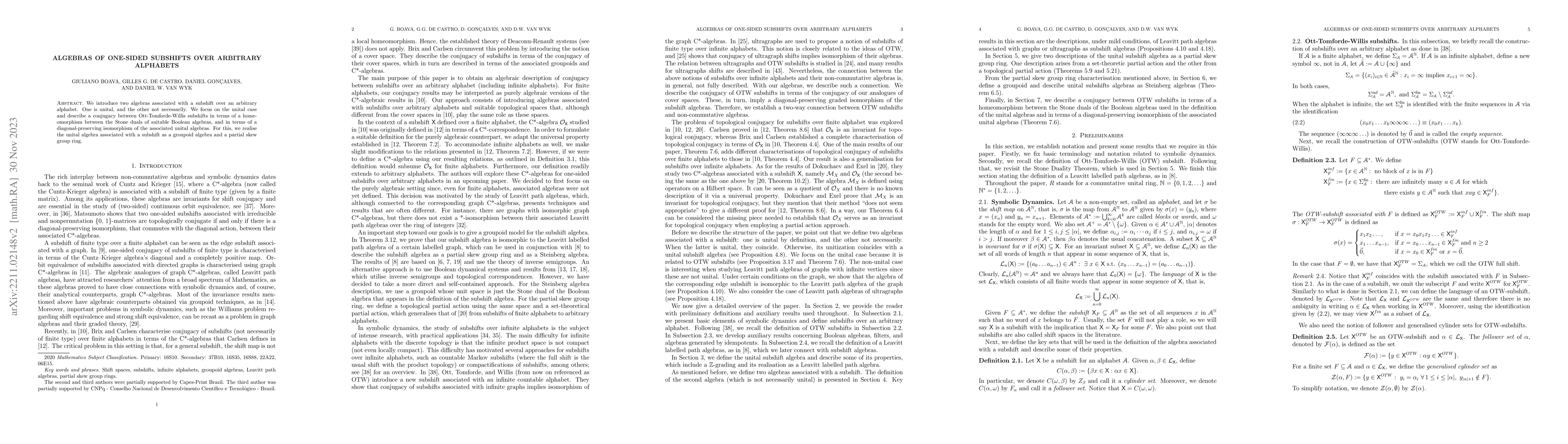Thumbnail for Algebras of one-sided subshifts over arbitrary alphabets