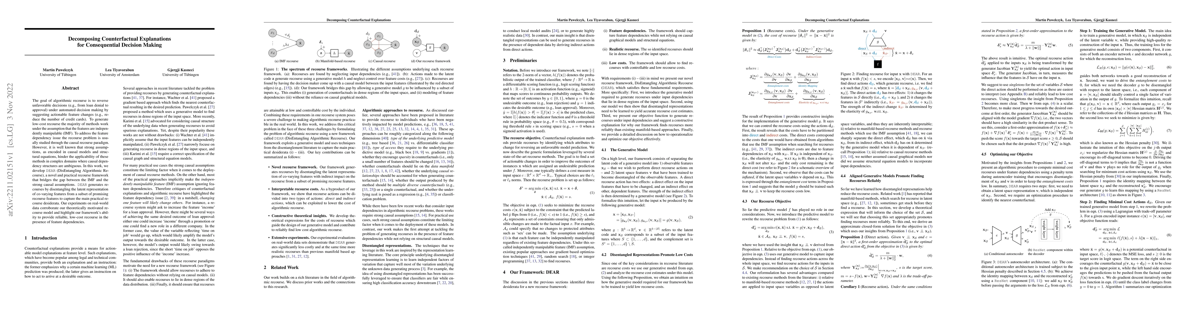 Thumbnail for Decomposing Counterfactual Explanations for Consequential Decision
  Making