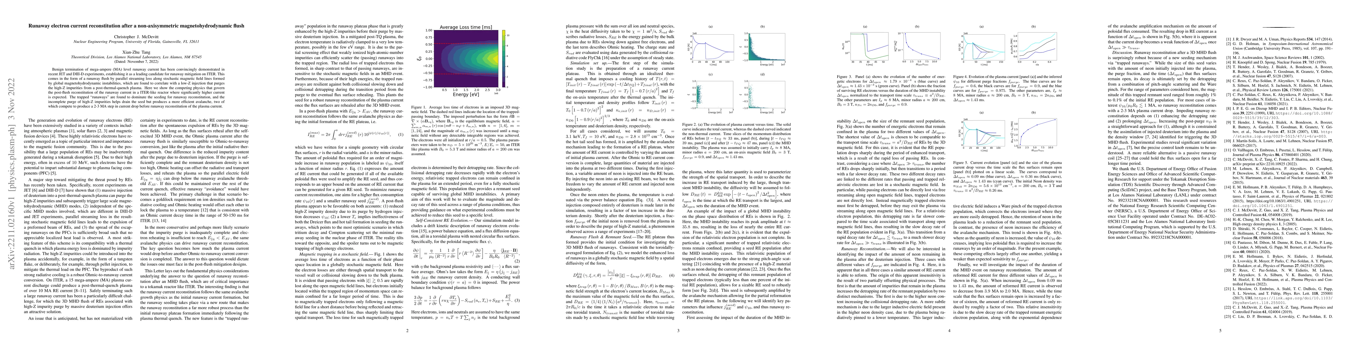 Thumbnail for Runaway electron current reconstitution after a non-axisymmetric
  magnetohydrodynamic flush