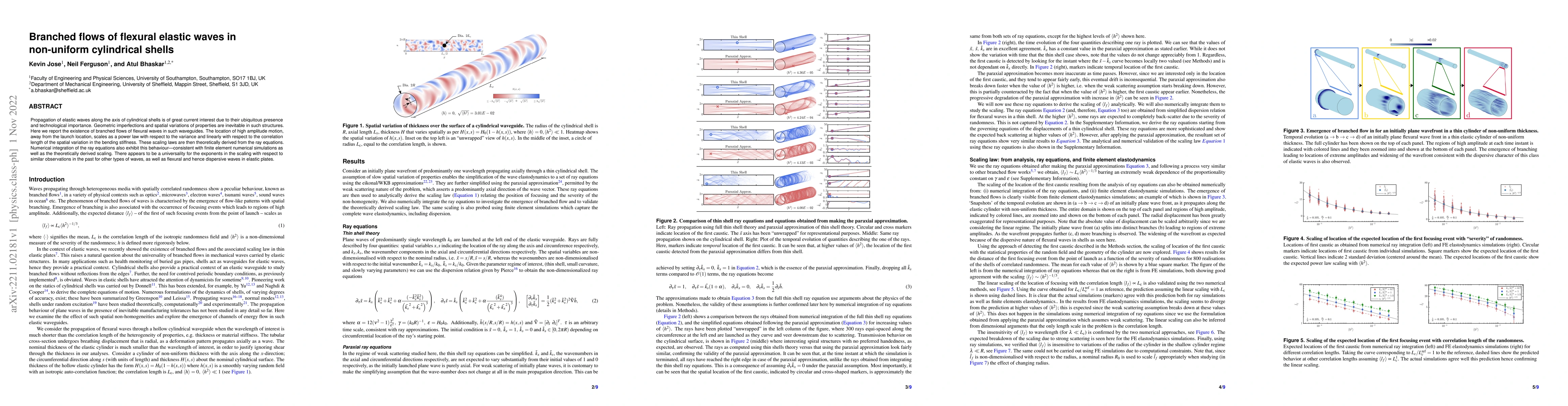 Thumbnail for Branched flows of flexural elastic waves in non-uniform cylindrical
  shells
