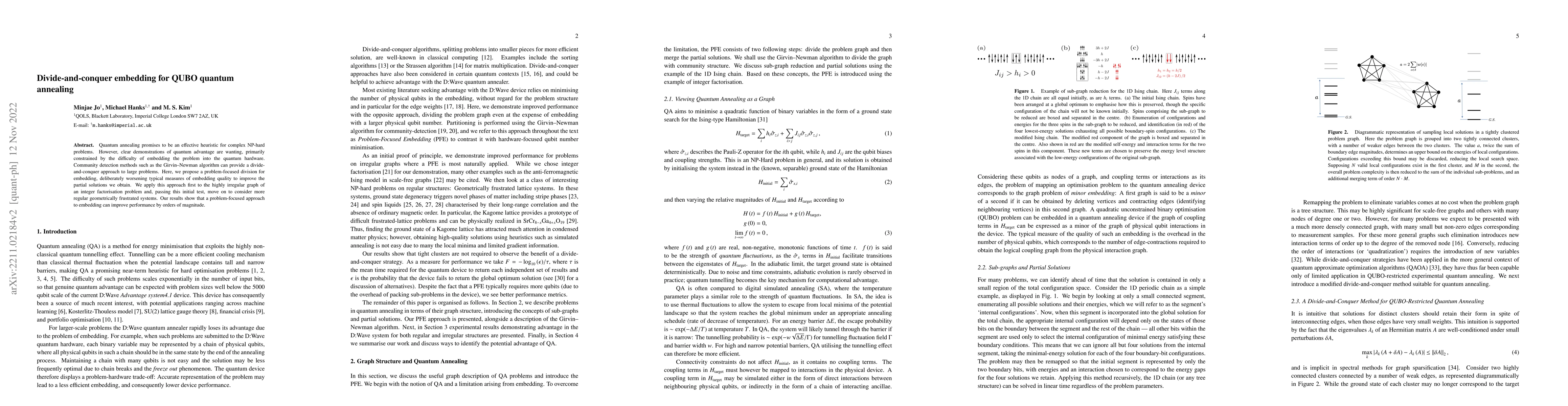Thumbnail for Divide-and-conquer embedding for QUBO quantum annealing